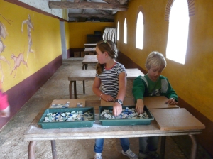 mosaic making at butser ancient farm - navigating by joy homeschoolers